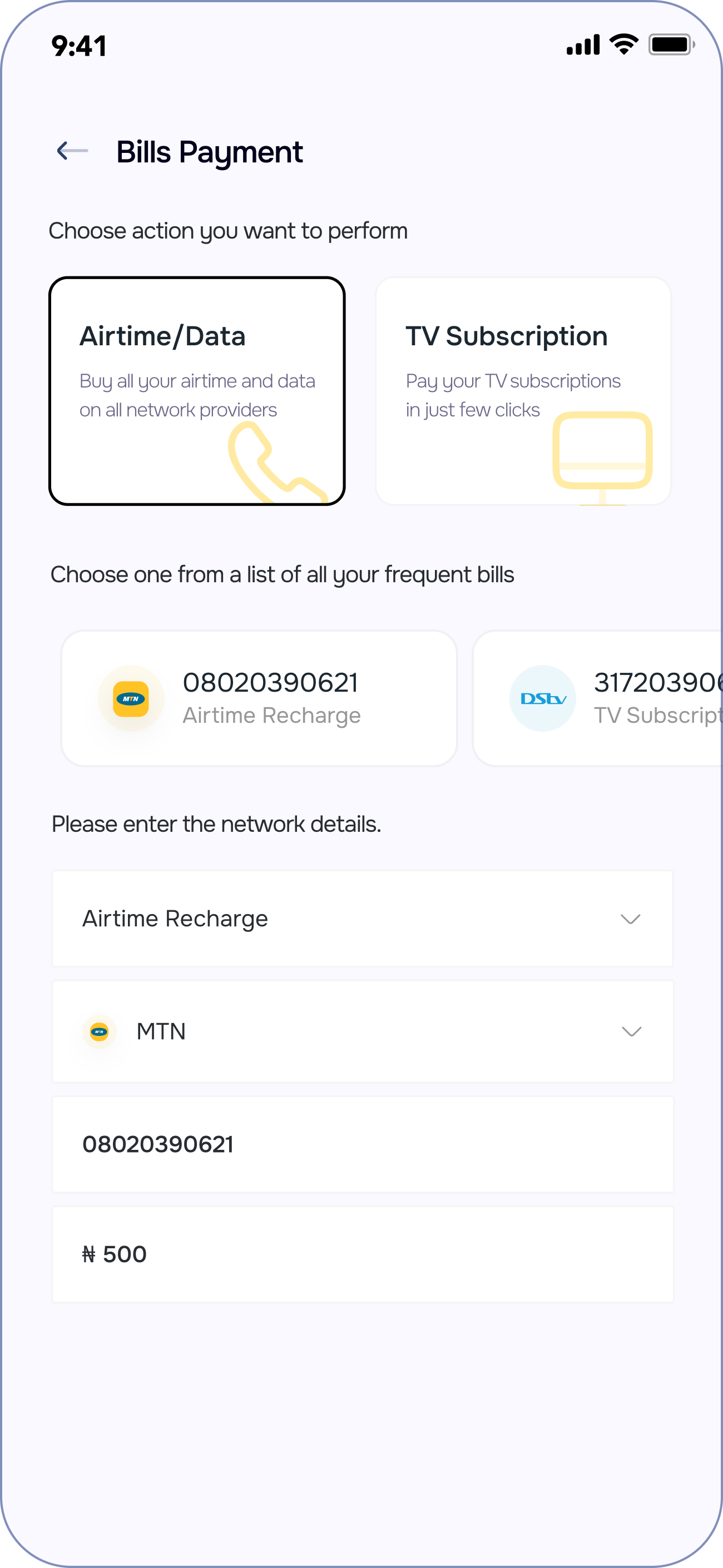 Entering airtime recharge details in the Suplox app