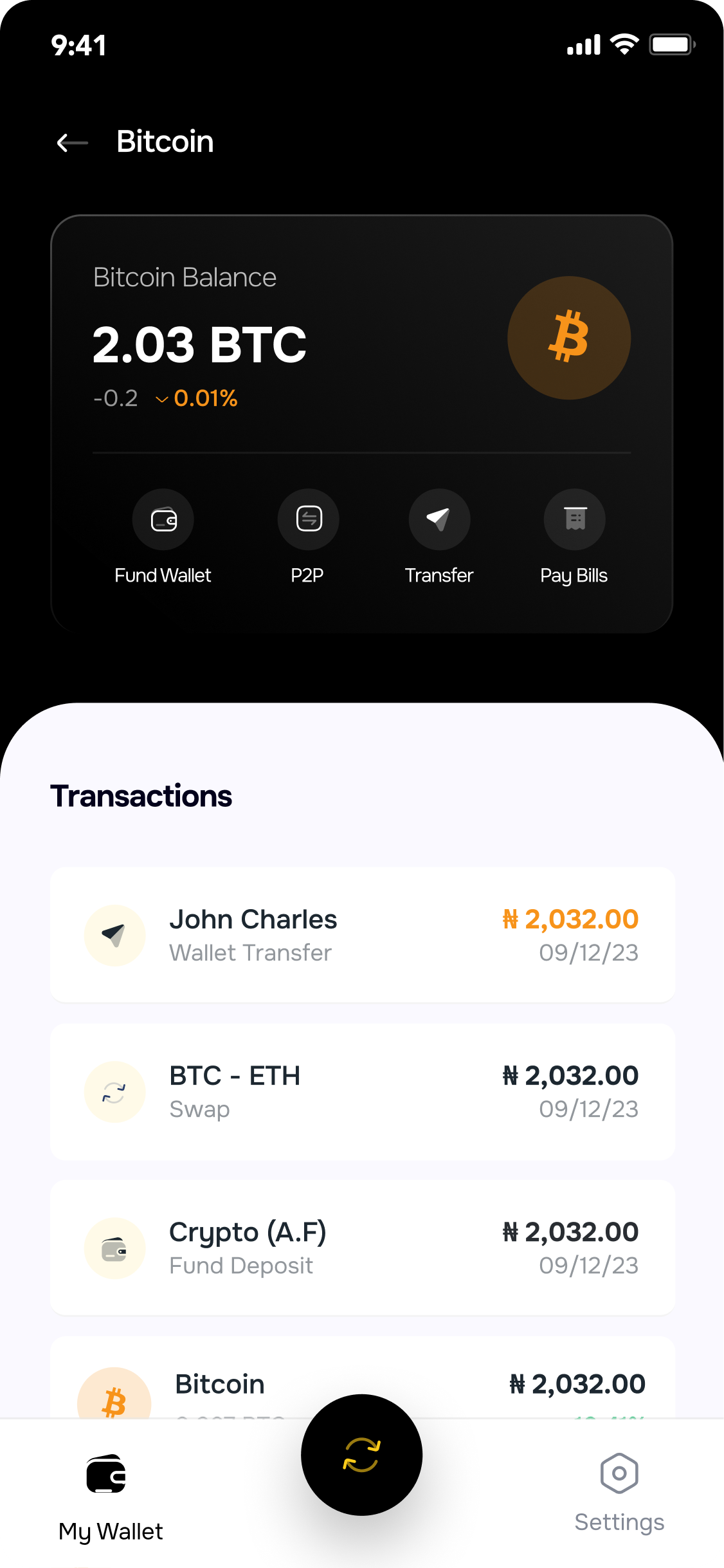 The Suplox Bitcoin wallet and its transaction history